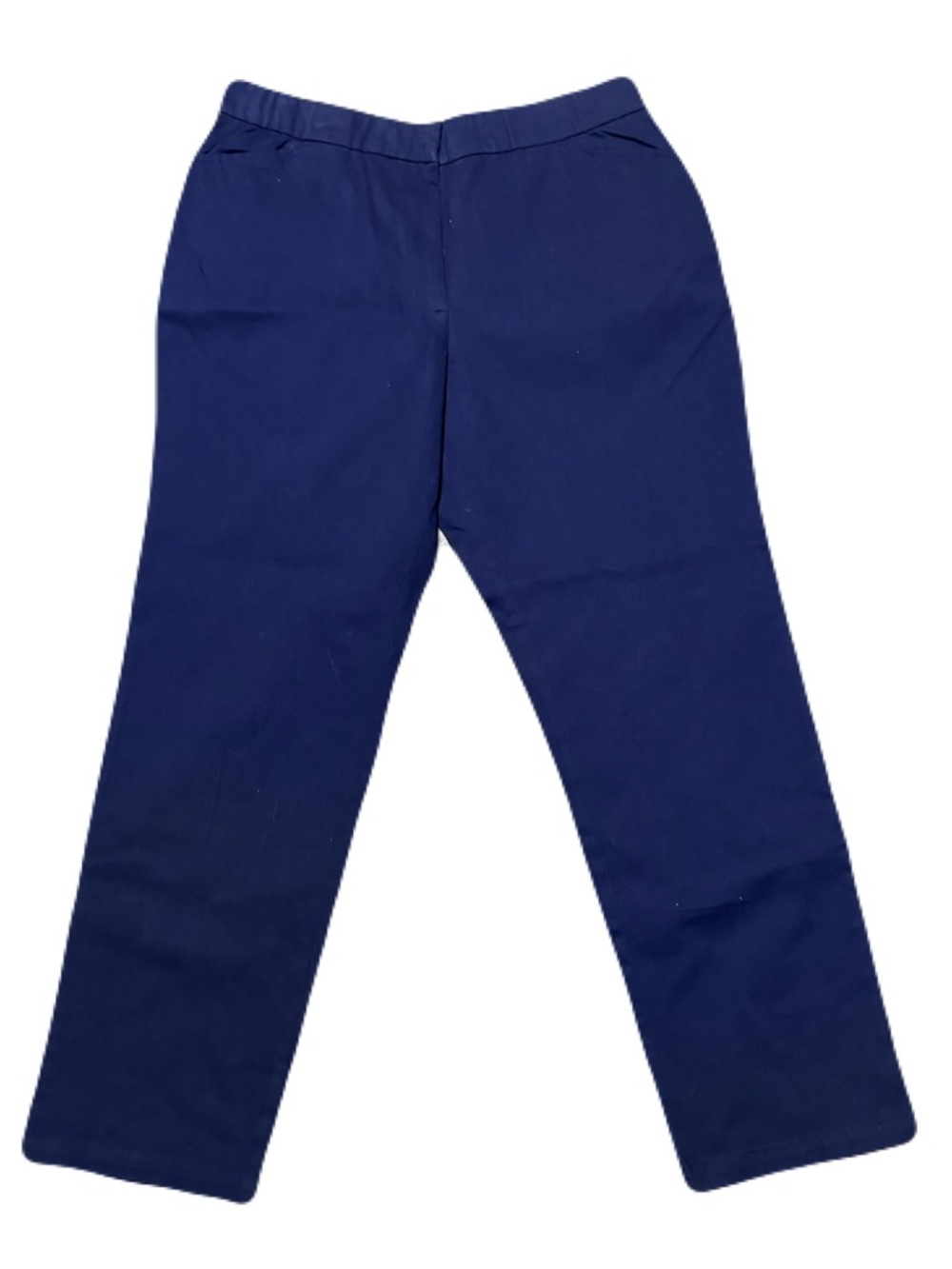 Appleseed's Womens Pull On Straight Leg Dress Slacks Navy Blue Size 14